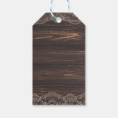 Rustic Wood Lace Fall Vielen Dank für Ihre Unterst Geschenkanhänger (Rückseite)