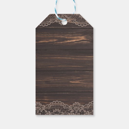 Rustic Wood Lace Fall Vielen Dank für Ihre Unterst Geschenkanhänger (Rückseite)