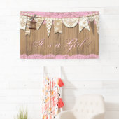 Rustic Wood Lace Girl Babydusche Banner (Insitu)