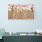 Rustic Wood Lace Girl Babydusche Banner (Messeveranstaltung)