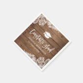 Rustic Wood Lace Glückwunschs Grad Graduation Part Serviette (Ecke)