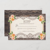 Rustic Wood Lace Hochzeit im Herbst UAWG Umschließ RSVP Karte (Vorne/Hinten)