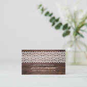 Rustic Wood + Lace Hochzeit Website info card Begleitkarte (Stehend Vorderseite)