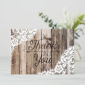 Rustic Wood Lace Vielen Dank Dankeskarte (Stehend Vorderseite)