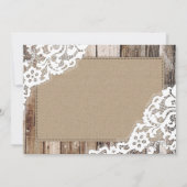 Rustic Wood Lace Vielen Dank Dankeskarte (Rückseite)