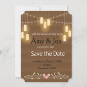 Rustic Wood Lantern Boho Wedding Save The Date (Vorderseite)