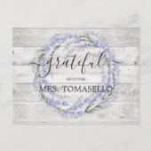 Rustic Wood Lavender Brautparty Vielen Dank Postkarte (Vorderseite)