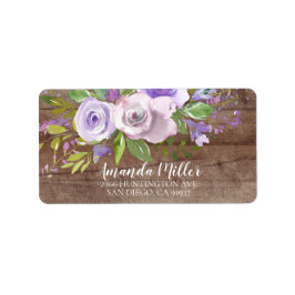 Rustic Wood Lavender Lila Rücksendeadresse Adressaufkleber