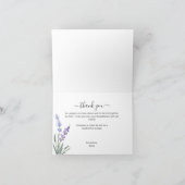 Rustic Wood Lavender Wreath Baby Dusche Vielen Dan Dankeskarte (Innenseite)