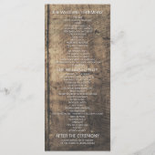 Rustic Wood Liebe Rope Burlap Lace Wedding Program Programm (Rückseite)