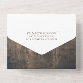 Rustic Wood Liebe Rope Burlap Lace Wedding RSVP All In One Einladung (Rückseite)