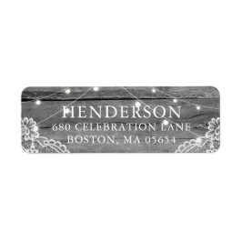 Rustic Wood Light Lace Wedding Address