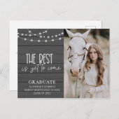 Rustic Wood Lights Foto Abschluss Ankündigung (Vorne/Hinten)