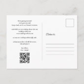 Rustic Wood Lights Kalender QR Code Save the Date Ankündigungspostkarte (Rückseite)