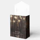 Rustic Wood Lights Monogram Danke Hochzeit Geschenkschachtel (Geöffnet)