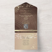 Rustic Wood Lights Timeline Wedding All In One Einladung (Innen Boden)