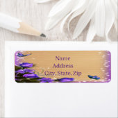 Rustic Wood Lila Floral Butterfly Adresse (Insitu)