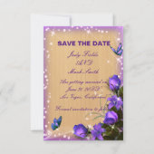 Rustic Wood Lila Floral Save the Date Karte (Vorderseite)