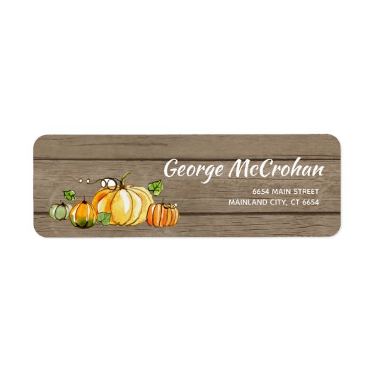 Rustic Wood Little Pumpkin Halloween Adresse (Vorne)
