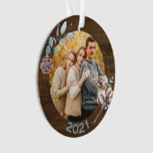 Rustic Wood Look Christmas Family Ornament (Vorderseite)