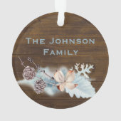 Rustic Wood Look Christmas Family Ornament (Rückseite)