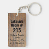 Rustic Wood Look Hotel Zimmer Nummer Schlüsselanhä Schlüsselanhänger (Rückseite)