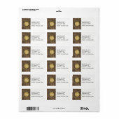 Rustic Wood look Planks #1 Steampunk 3 Monogramm Adressaufkleber (Vorne)