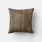 Rustic Wood look Planks #1 Steampunk 3 Monogramm Kissen (Rückseite)