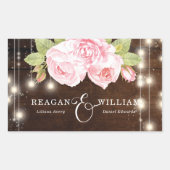 Rustic Wood Luxury Custom Wedding Rechteckiger Aufkleber (Vorderseite)