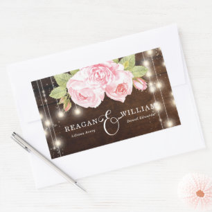 Rustic Wood Luxury Custom Wedding Rechteckiger Aufkleber