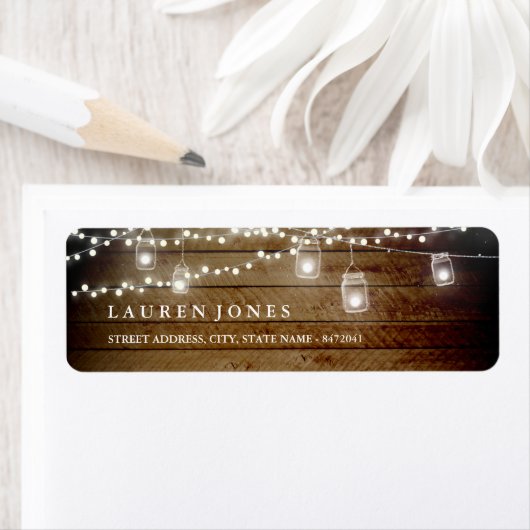 Rustic Wood Mason Jar Address Labels (Insitu)