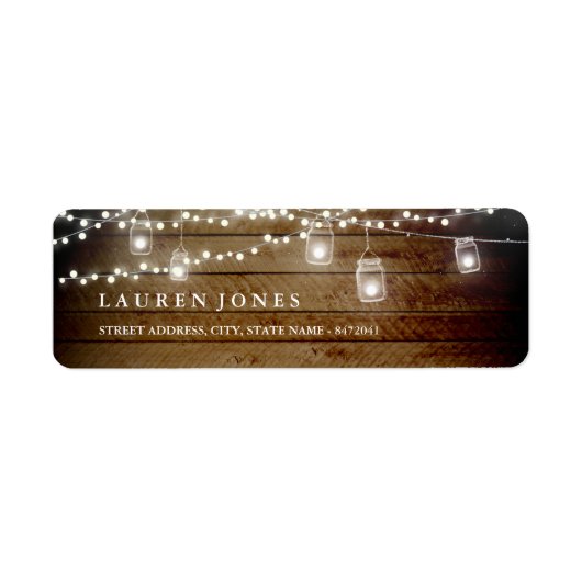 Rustic Wood Mason Jar Address Labels (Vorne)