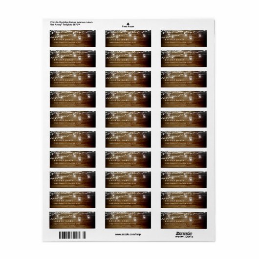 Rustic Wood Mason Jar Address Labels (Vorne)