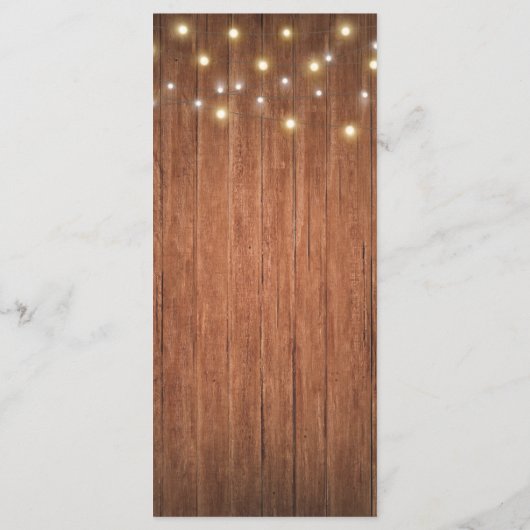 Rustic Wood Mason Jar Burgundy Blumenmenü Programm (Rückseite)