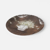 Rustic Wood Mason Jar Gipskraut Barn Wedding Pappteller (Schrägansicht)