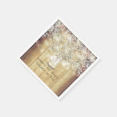 Rustic Wood Mason Jar Gipskraut Barn Wedding Serviette (Ecke)