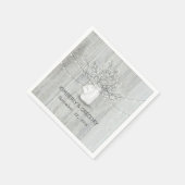 Rustic Wood Mason Jar Gipskraut Barn Wedding Serviette (Ecke)