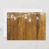 Rustic Wood Mason Jar Hanging Lights Probe Einladung (Rückseite)