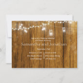 Rustic Wood Mason Jar Hanging Lights Probe Einladung (Vorderseite)