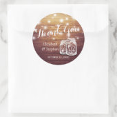 Rustic Wood Mason Jar Lamp Gastgeschenk Hochzeit V Runder Aufkleber (Tasche)