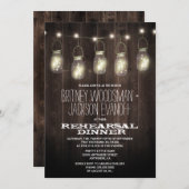 Rustic Wood Mason Jar Probe Dinner Einladungen (Vorne/Hinten)