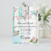 Rustic Wood Mason Jar Shabby Wedding Einladung (Stehend Vorderseite)