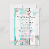 Rustic Wood Mason Jar Shabby Wedding Einladung (Rückseite)