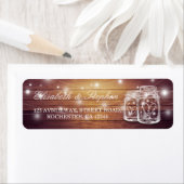 Rustic Wood Mason Jar String Light Wedding Address (Insitu)