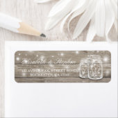 Rustic Wood Mason Jar String Light Wedding Address (Insitu)