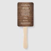 Rustic Wood Mason Jar String Light Wedding Program Fächer (Rückseite)