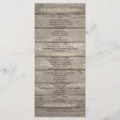 Rustic Wood Mason Jar String Light Wedding Program Programm (Rückseite)