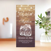 Rustic Wood Mason Jar String Light Wedding Program Programm