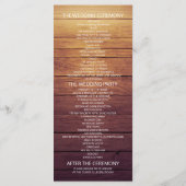 Rustic Wood Mason Jar String Light Wedding Program Programm (Rückseite)