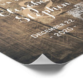 Rustic Wood Mason Jar String Light Wedding Willkom Poster (Ecke)